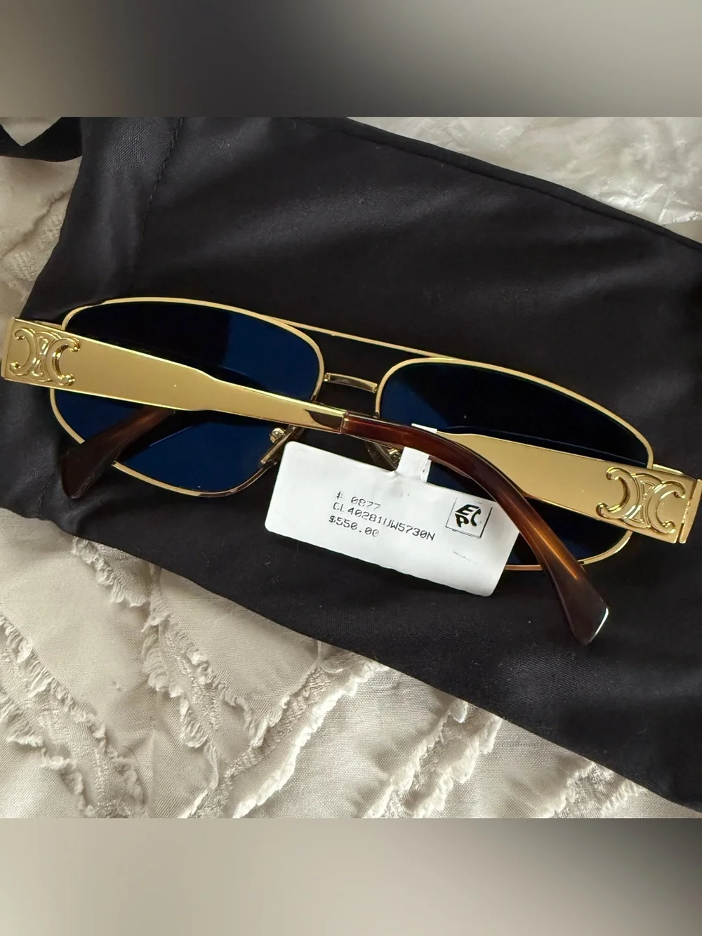 Celine Triomphe 57mm Pilot Sunglasses, New with Tags - Picture 7 of 15